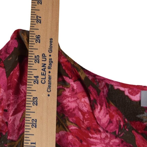 J. Jill Long Sleeve V Neck Pink Brown Floral Blouse Rayon Size Large - Picture 5 of 7